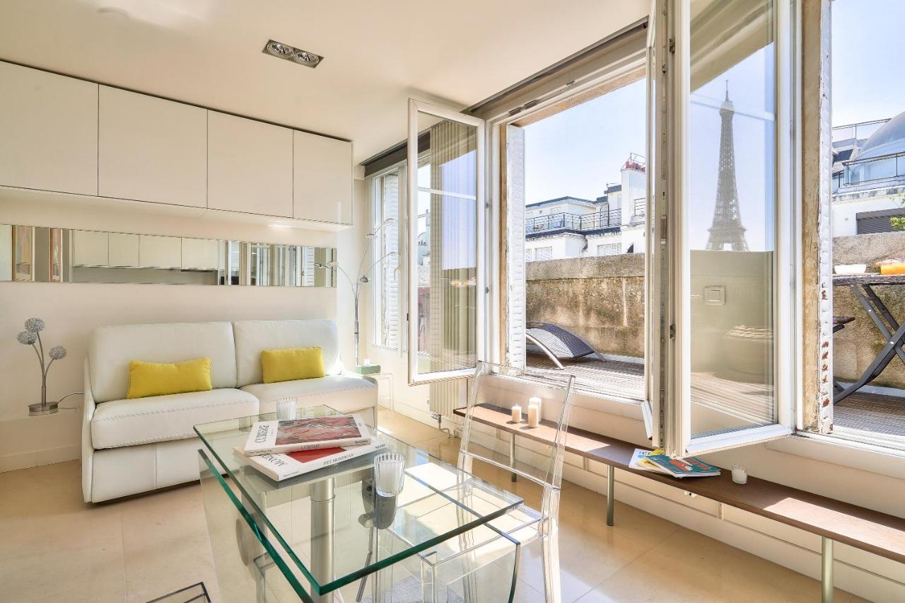 Luxueux Studio AC-Terrasse Vue sur la Tour Eiffel Paris Extérieur photo